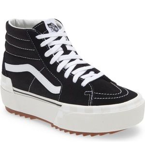 NWB Vans UA Sk8-Hi Stacked Sneaker Leather& textile unisex women 10 men’s 8.5